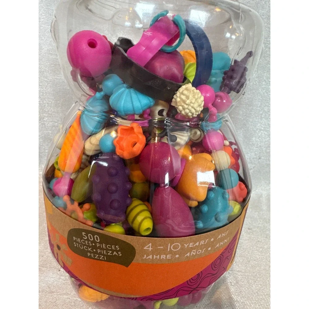 B. Pop-Artlys B Jeweled Beads 500 Pieces Kids Jewelry Making Craft Kit 4-10 Year